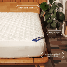 Sonno waterproof mattress protector on queen size bed extending mattress life with breathable and durable fabric